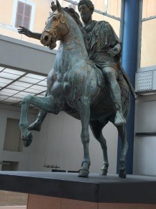 Bronze statue of Emperor Marcus Aurelius (161-180), the philosopher, 